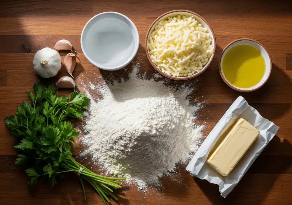 Ingrédients pain plat farci fromage fondant herbes frais qualité