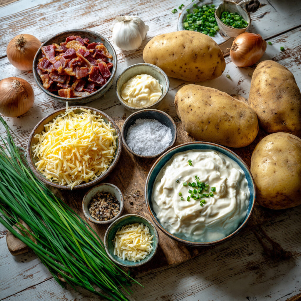 Ingrédients pommes de terre four crème frais qualité généreux complets