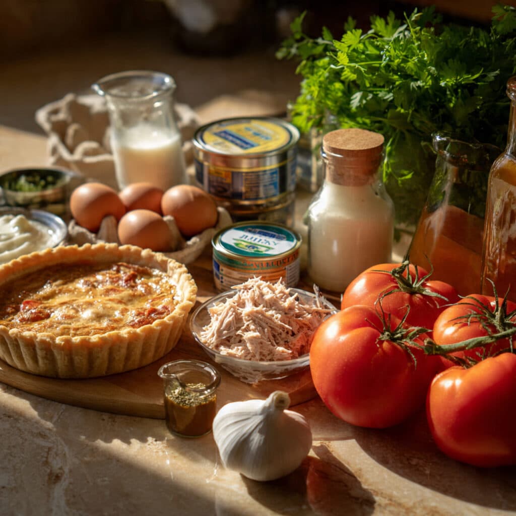 Ingrédients quiche thon tomate frais qualité économiques complets