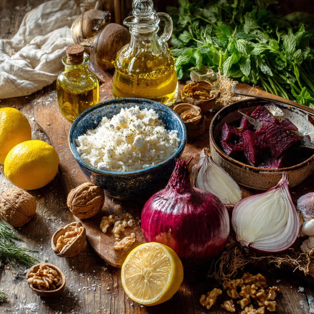 Ingrédients riz basmati betterave feta oignon rouge frais qualité