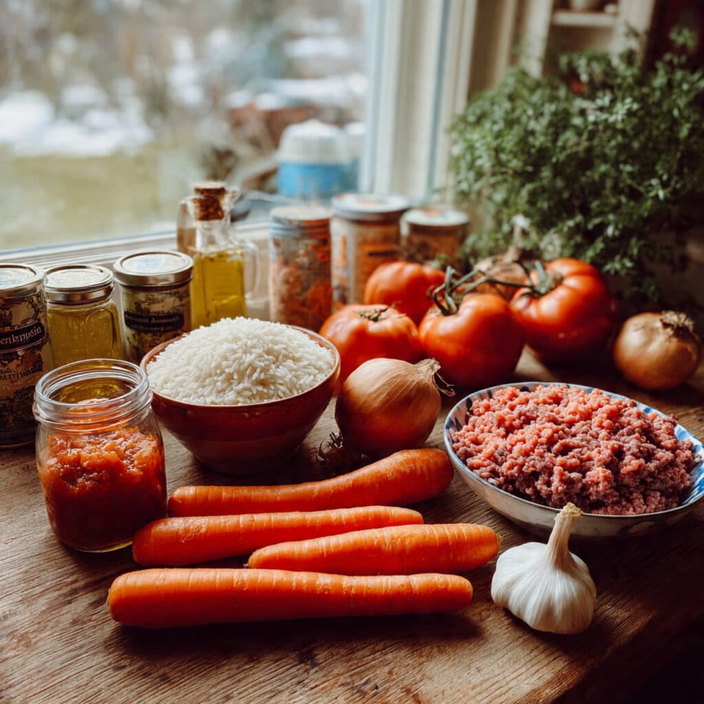 Ingrédients riz basmati sauce bolognaise maison frais qualité complets