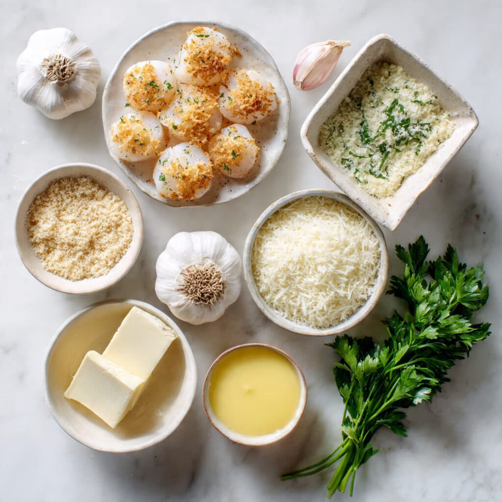 Ingrédients Saint-Jacques gratin marbre blanc frais