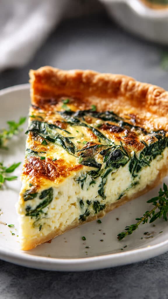 Quiche épinards fromage dorée crémeuse classique familiale française