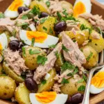 Salade pommes terre thon œufs olives classique familiale crémeuse